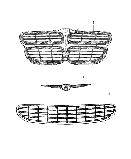 2005 Dodge Stratus Grille Diagram for 4805900AB