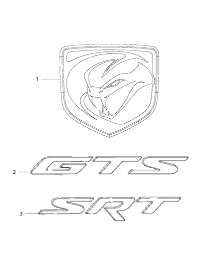2013 Dodge Viper Nameplates - Emblem & Medallions Diagram