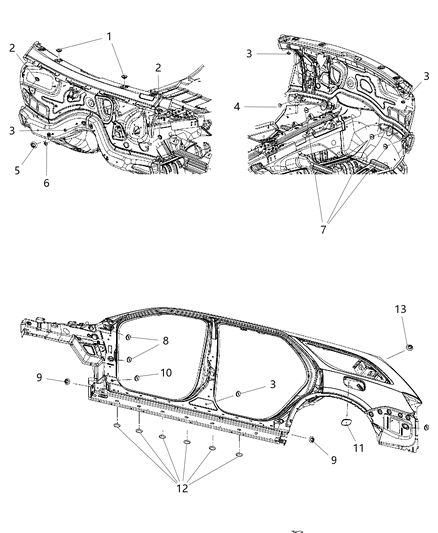 2018 Dodge Durango Tape Diagram for 68268291AA