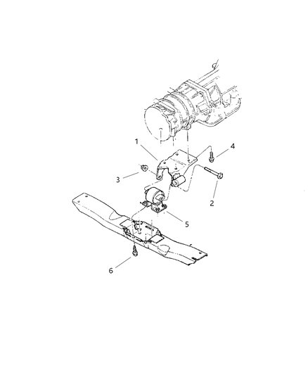 1998 Jeep Grand Cherokee Engine Mounting, Rear Diagram 2 - Thumbnail