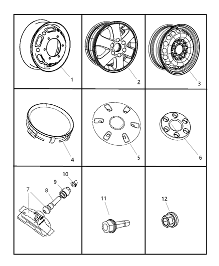 2008 Dodge Sprinter 3500 Wheels & Hardware Diagram 1 - Thumbnail