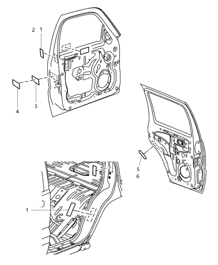 2005 Jeep Liberty Tire Info Label Diagram for 52088962AB