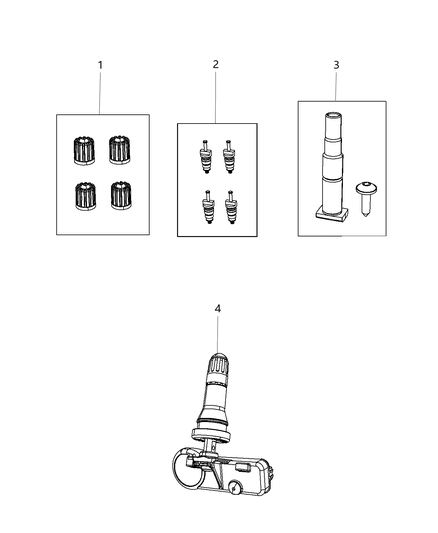 2020 Jeep Cherokee TPMS Sensor Diagram for 68324960AB