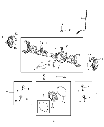 2021 Jeep Gladiator Knuckle, Front Driver Side Diagram for 68477359AA