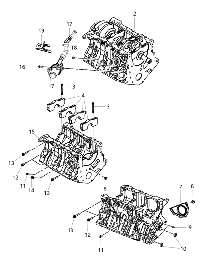 2007 Chrysler Pacifica Engine Long Block Diagram for R8144472AA