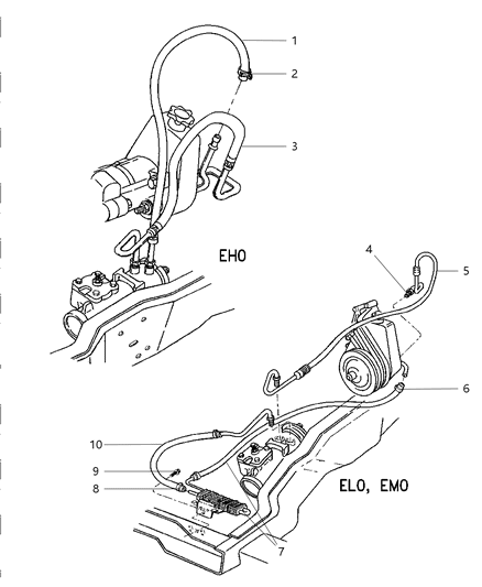 2001 Dodge Ram 3500 Regular Cab Power Steering Hoses Diagram 1 - Thumbnail