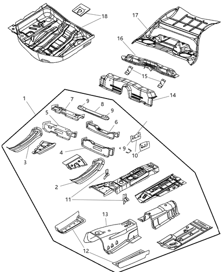 2005 Chrysler 300 Bracket Transmission Case Mounting Diagram for 4780831AA