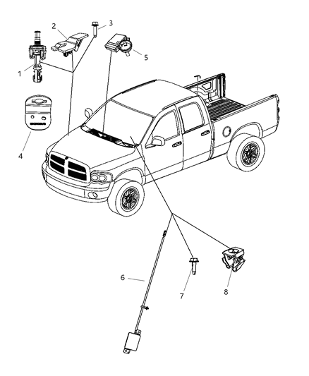 2008 Dodge Ram 3500 Receiver Control Module Diagram for 5026224AL