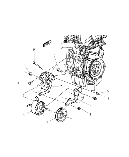2004 Dodge Caravan Power Steering Pump Diagram 1 - Thumbnail