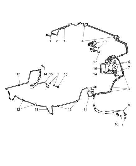 2005 Jeep Liberty Hose Brake Diagram for 52128311AA