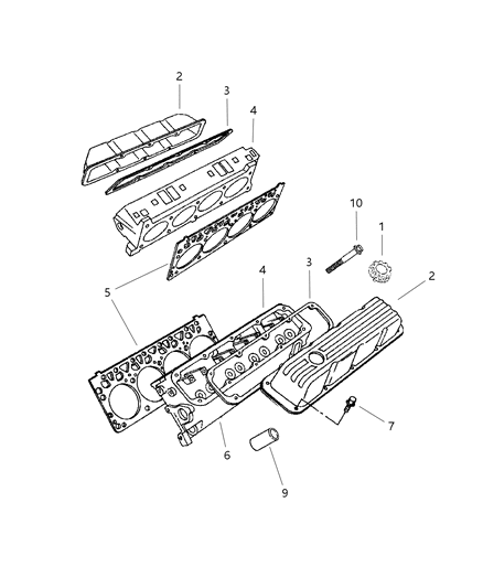 2001 Dodge Ram 2500 Quad & Club Cab Cylinder Head Diagram 2 - Thumbnail