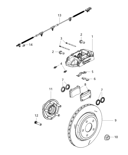 2017 Dodge Challenger Sensor Anti-Lock Brakes Diagram for 68199987AB