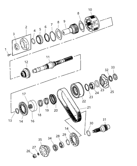 2003 Jeep Grand Cherokee Gear Train of Transfer Case Model Diagram 2 - Thumbnail