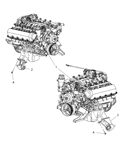 2006 Dodge Durango Mounts, Front Diagram 2 - Thumbnail