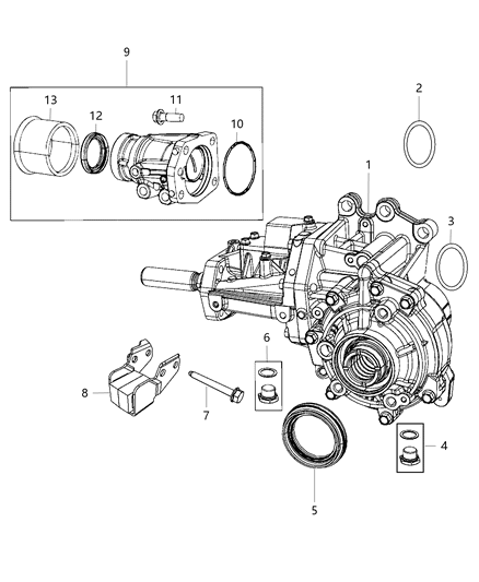 2017 Jeep Patriot Seal Halfshaft 68005263Aa Diagram for 68005263AA