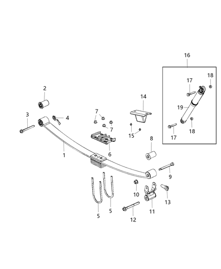 2019 Ram 3500 Shock Absorber Kit Suspension Rear Diagram for 68450108AC