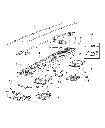 2020 Dodge Grand Caravan Overhead Console Diagram 3 - Thumbnail