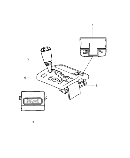 2007 Jeep Commander PRNDL Bezel Gear Selector Diagram for 52124146AC