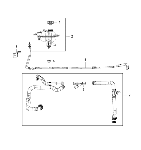 Reservoir Hose Diagram for 68510723AA