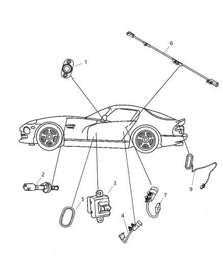 2008 Dodge Viper Switch Brake Fluid Level Diagram for 5093251AA