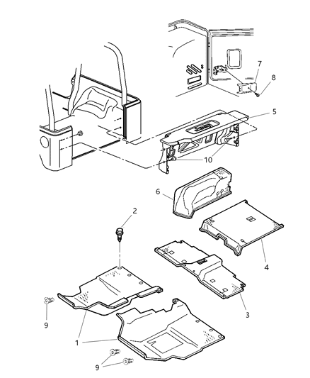 2002 Jeep Wrangler Panel Add A Trunk With Latches Diagram for 5GY841K5AC