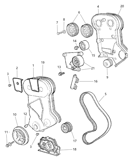 1999 Dodge Neon Damper Crankshaft Diagram for 4667765