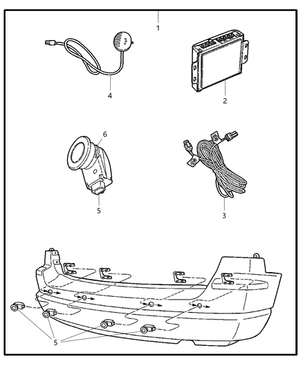 2006 Chrysler Pacifica Sensor Kit Parking Distance Diagram for 82208246AB