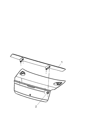 2009 Dodge Charger Spoiler, Rear Diagram for 1BU14TZZAC