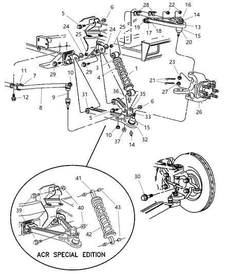 2000 Dodge Viper Bushing, Upper Control Pivot Diagram for 4848049