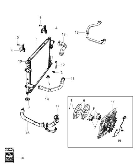 2015 Dodge Charger Hose Radiator Inlet Diagram for 55038160AD