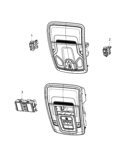 2020 Ram 2500 Switches - Console Diagram 2 - Thumbnail