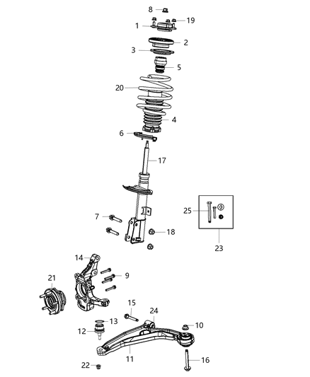 2011 Dodge Journey Knuckle Front Diagram for 5171102AB