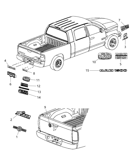 2012 Ram 2500 Nameplate, Front Diagram for 55078116AA