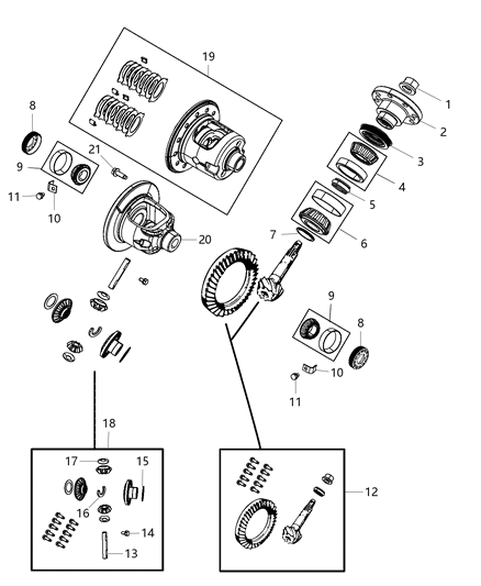 2018 Ram 1500 Case Assembly Differential Diagram for 68050784AJ