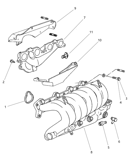 1997 Chrysler Cirrus Manifolds - Intake & Exhaust Diagram 1 - Thumbnail