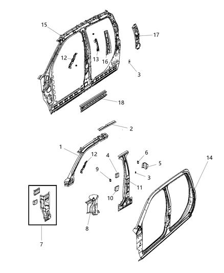 2017 Ram 3500 Pickup Front Aperture Panel Diagram 1 - Thumbnail