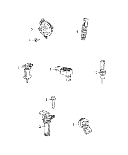 2019 Jeep Grand Cherokee Sensors, Engine Diagram 5 - Thumbnail
