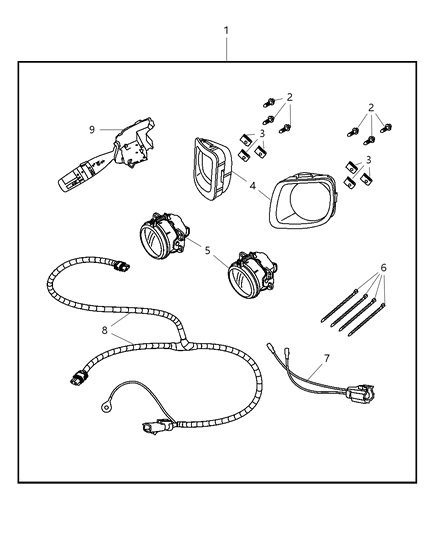 2008 Chrysler PT Cruiser Light Kit Fog Diagram for 82209997