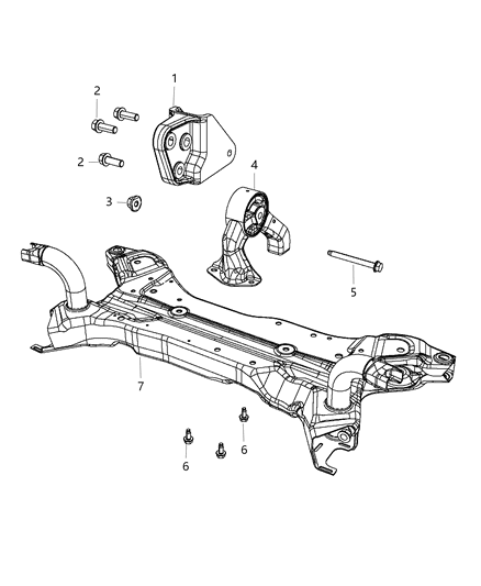 2017 Jeep Patriot Engine Mount Rear Diagram for 68195033AB