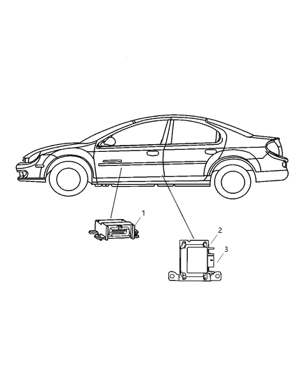 2004 Dodge Neon Module Air Bag Control Diagram for 5084086AB