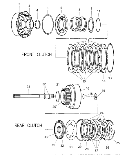 1999 Dodge Durango Clutch, Front & Rear With Gear Train Diagram 2 - Thumbnail