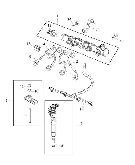 2019 Jeep Wrangler Fuel Rail & Injectors Diagram 3 - Thumbnail