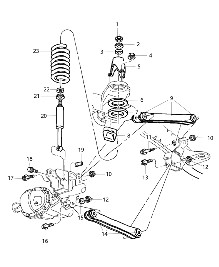 2002 Dodge Ram 3500 Regular Cab Upper And Lower Control Arms, Springs And Shocks - Front Diagram 2 - Thumbnail