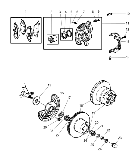 1999 Dodge Ram Wagon Front Brakes Diagram