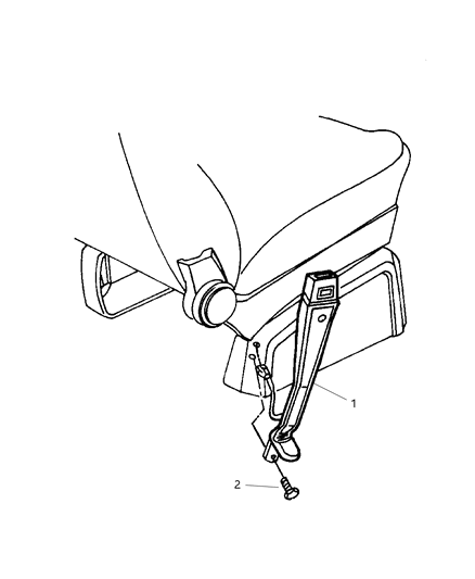 2001 Chrysler Town & Country Seat Belt Rear Quad Inner Right And Left Diagram for RL001T5AA