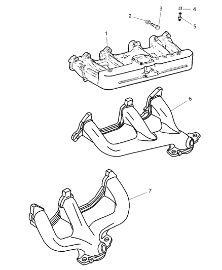 2004 Jeep Wrangler Intake & Exhaust Manifolds Diagram 2 - Thumbnail