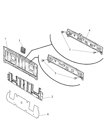 2016 Ram 5500 Aperture Panel And Pillar Supports - Cab Back Diagram