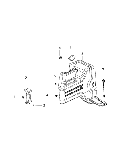 2020 Jeep Wrangler Quarter Trim Panel Diagram 2 - Thumbnail