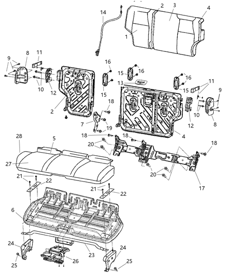 2009 Jeep Grand Cherokee Rear Seat-Split Seat Diagram 2 - Thumbnail