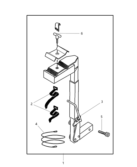 1999 Jeep Grand Cherokee Carrier Kit - Bike (Fold Down Mount) Diagram